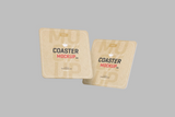 93mm square custom beer mats with rounded corners – double sided print