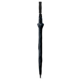 Black 30-inch golf umbrella folded with straight black handle