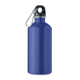 Blue sustainable stainless steel water bottle with carabiner