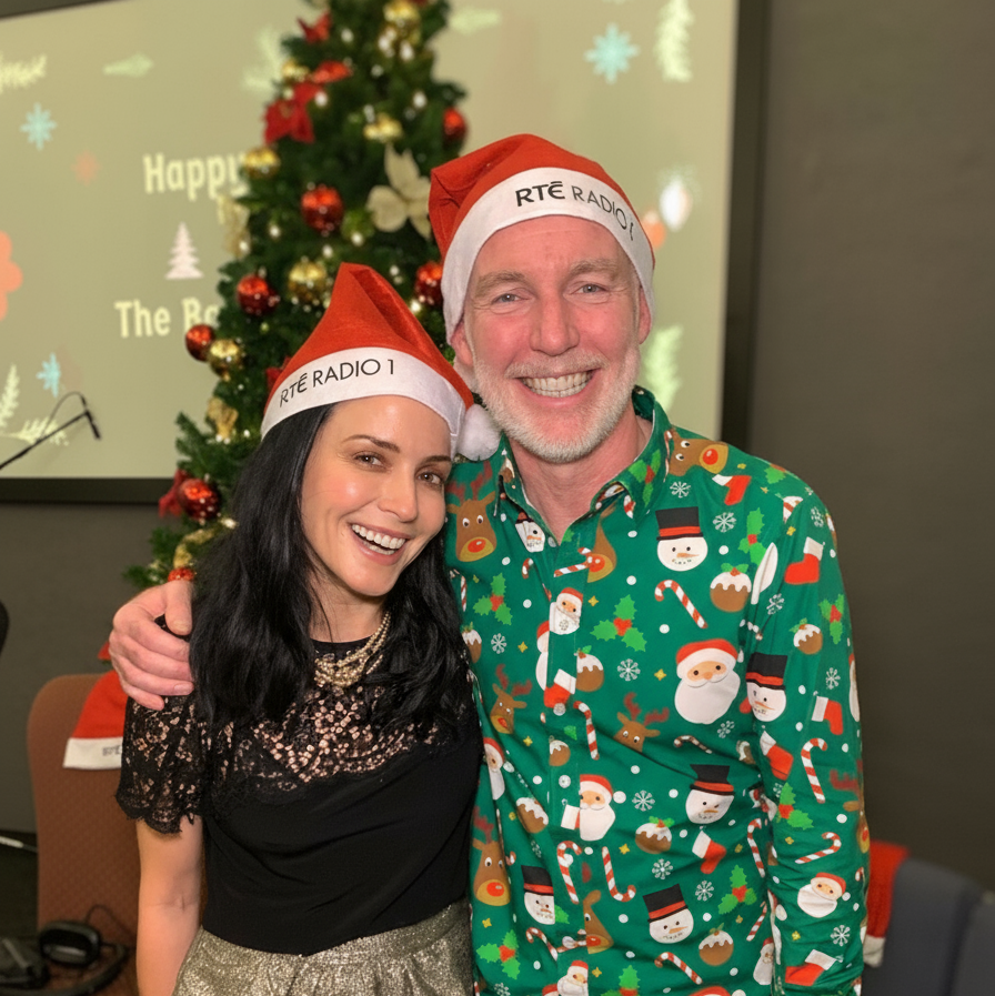 Branded Santa hat with company logo