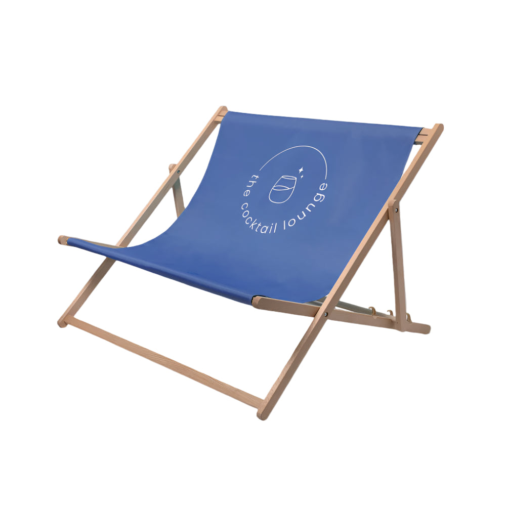 Branded double deck chair with custom logo print for events