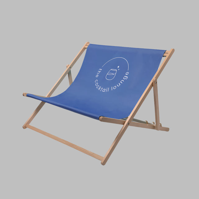 Branded double deck chair with custom logo print for events