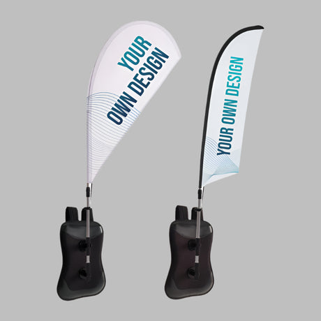 Custom printed banner backpack worn for mobile street advertising