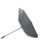 Grey 30-inch golf umbrella folded with black handle