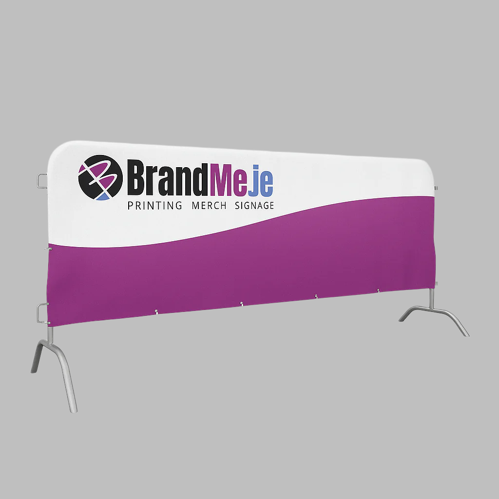 High-quality crowd barrier covers with full-colour print for festivals and sports events