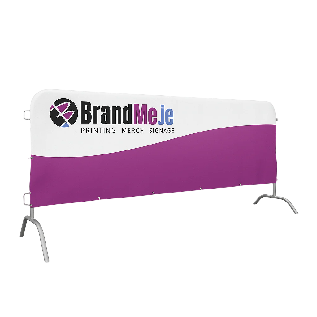 High-quality crowd barrier covers with full-colour print for festivals and sports events