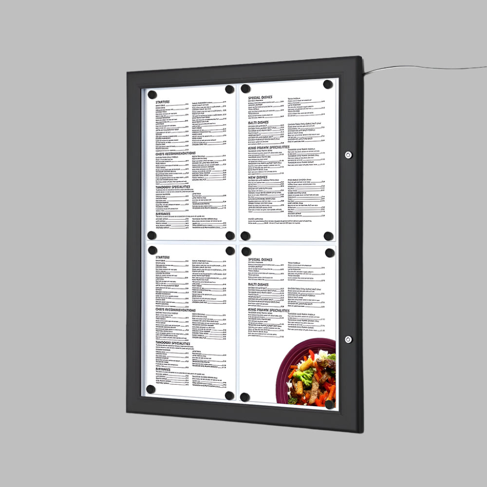 LED Outdoor Menu Case Black Portrait