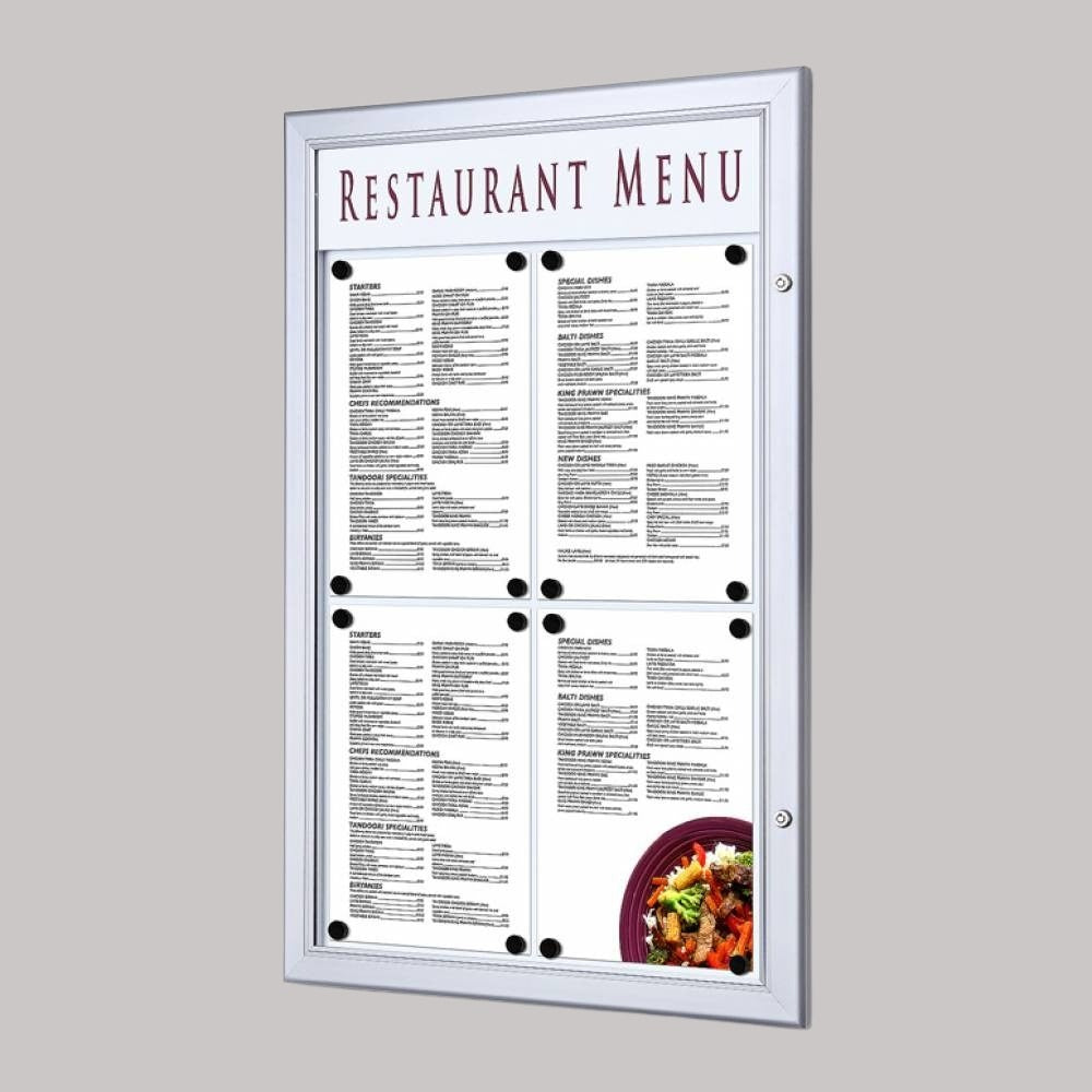 LED Outdoor Menu Case Silver