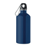 Navy recycled stainless steel water bottle with branding