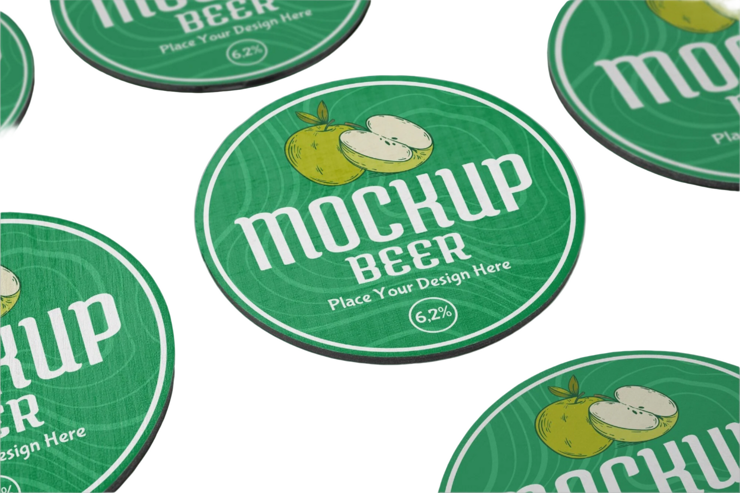 Personalised beermats 107mm round printed both sides on compostable pulp board