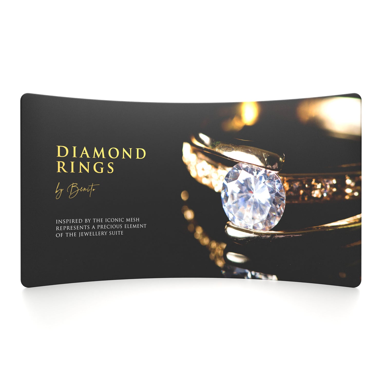 Portable curved exhibition stand with pop up frame and carry case