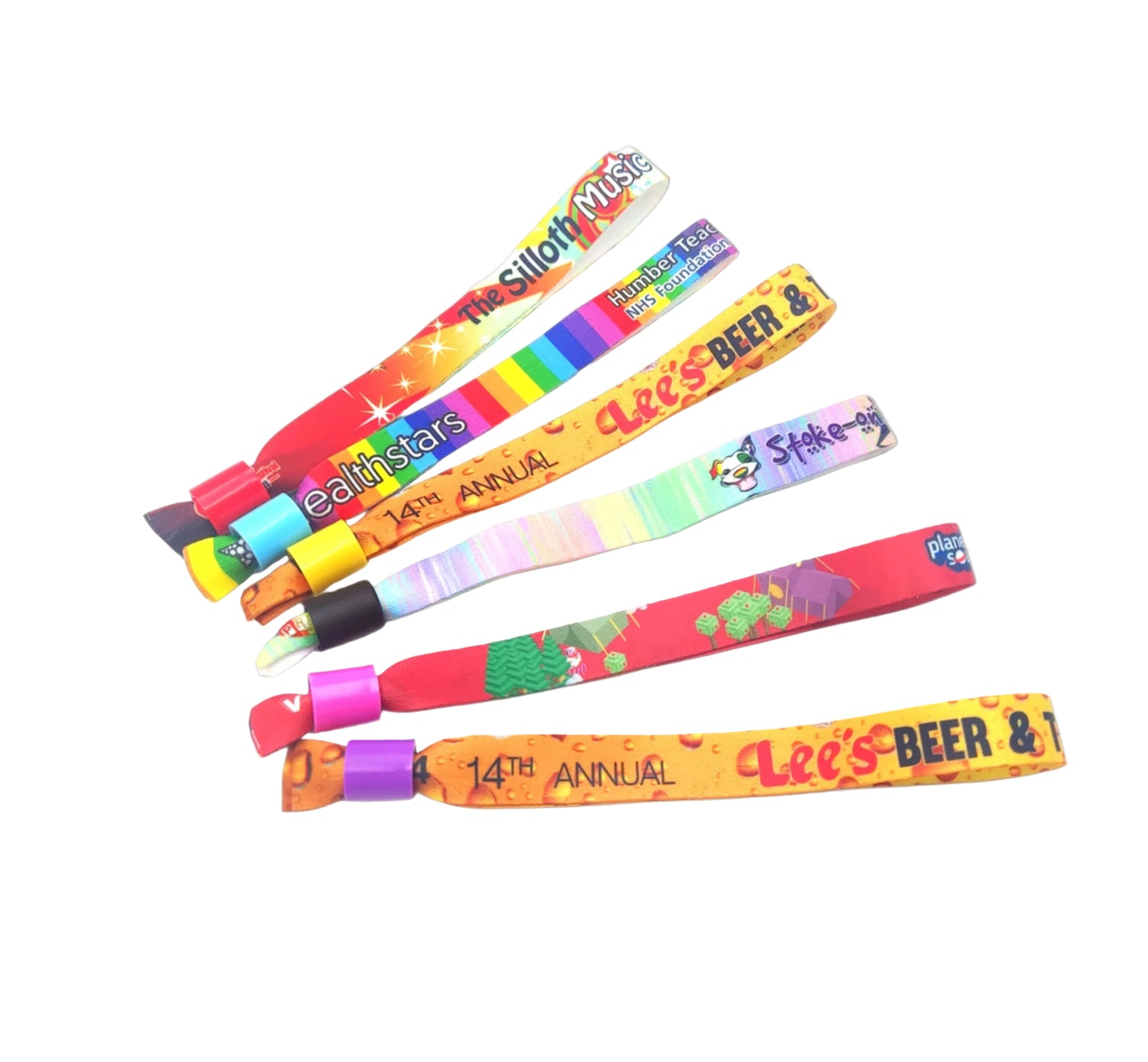 Printed Fabric Wristbands with Custom Name and Logo