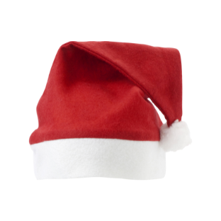 Red and white Santa hat customised for branding