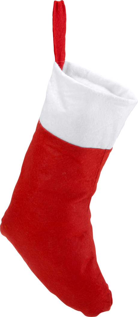 Red personalised stocking with festive branding
