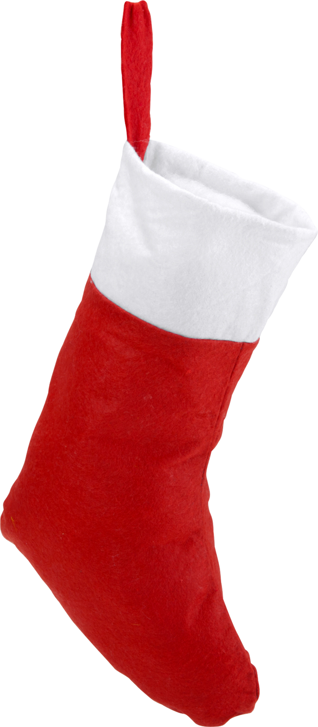 Red personalised stocking with festive branding
