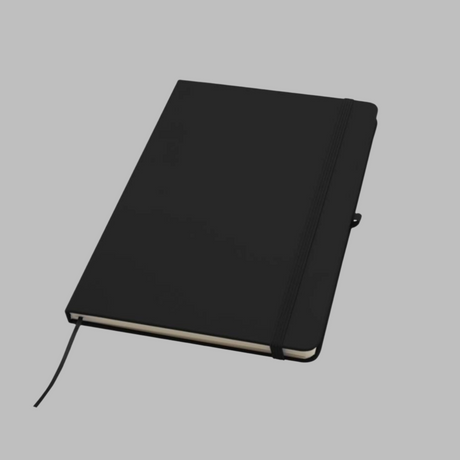 branded a5 hardback notebook black