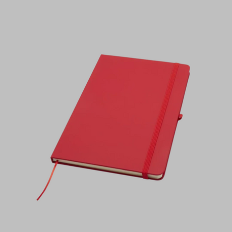 branded a5 hardback notebook red