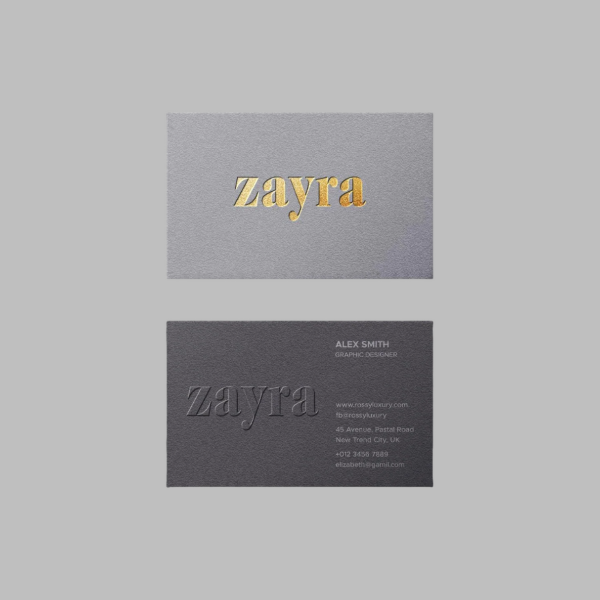 foiled business cards