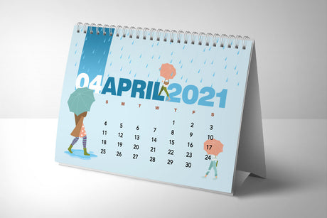 long edge A5 desk calendar