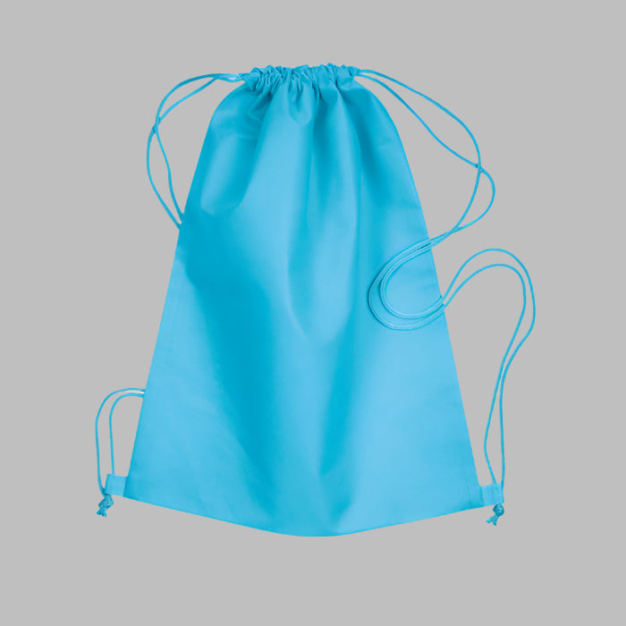 plain drawstring bags blue