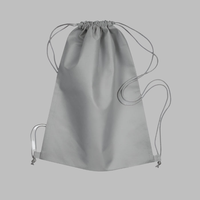 plain drawstring bags grey