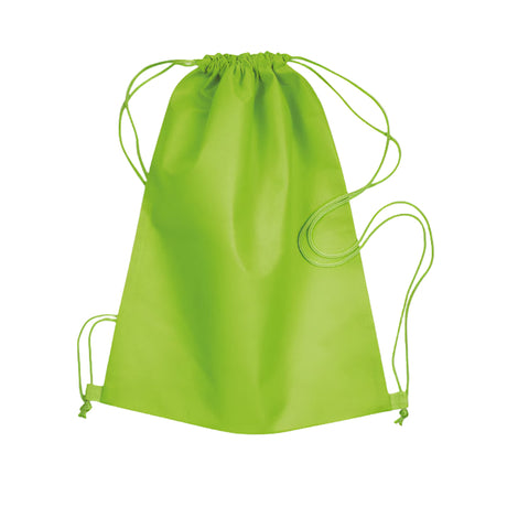 plain drawstring bags lime green
