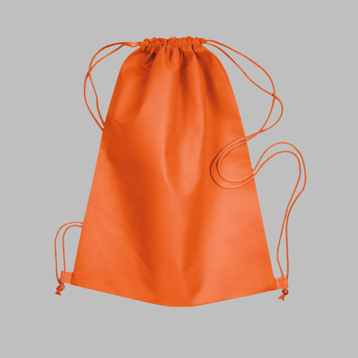 plain drawstring bags orange