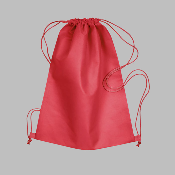 plain drawstring bags red