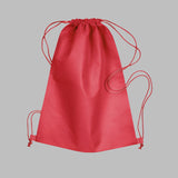 plain drawstring bags red