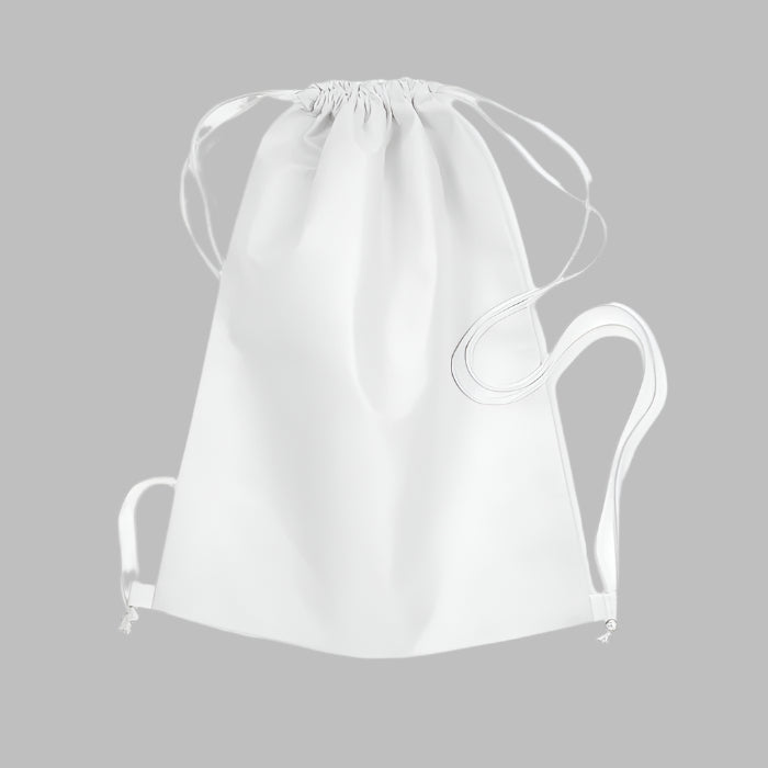 plain drawstring bags white