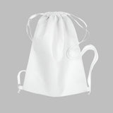 plain drawstring bags white