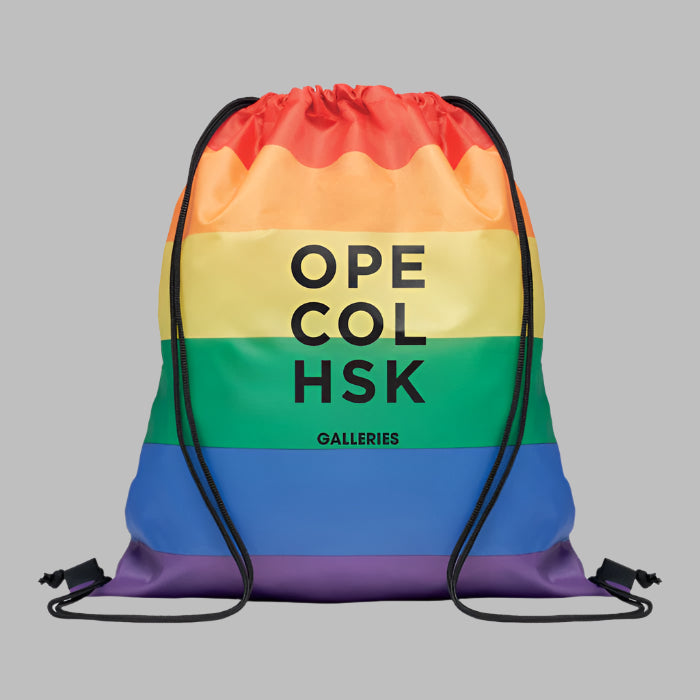 rainbow drawstring bag