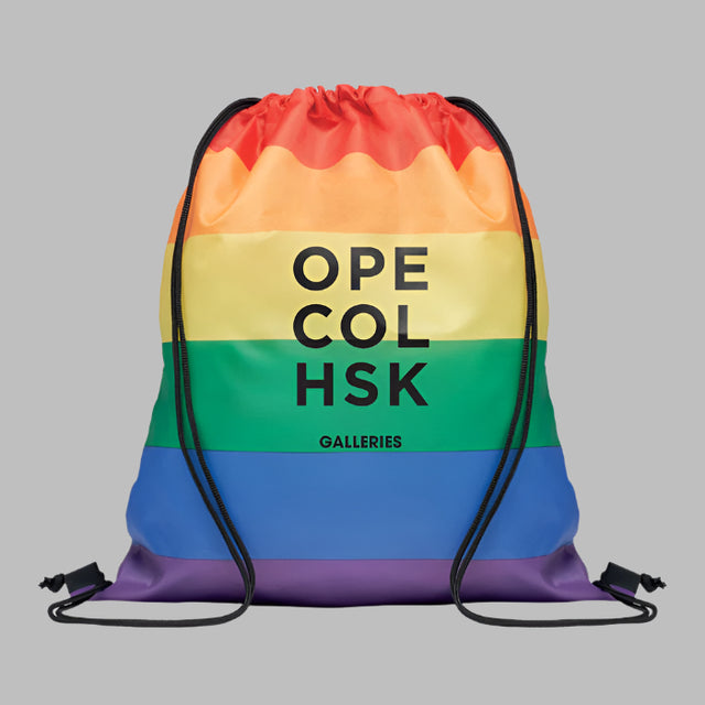 rainbow drawstring bag