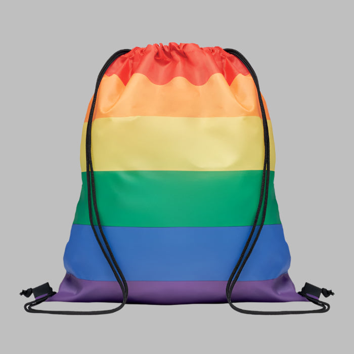 rainbow drawstring bag