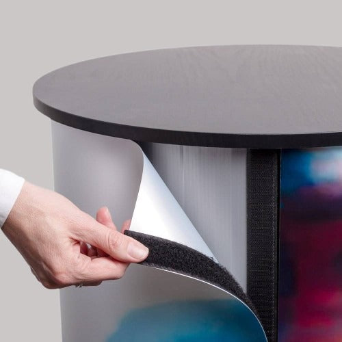 round branded display counter podium
