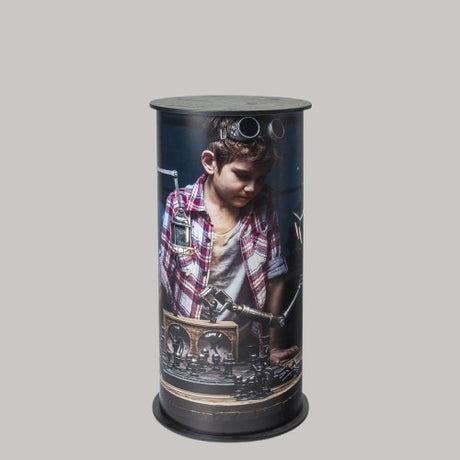 round branded display counter podium